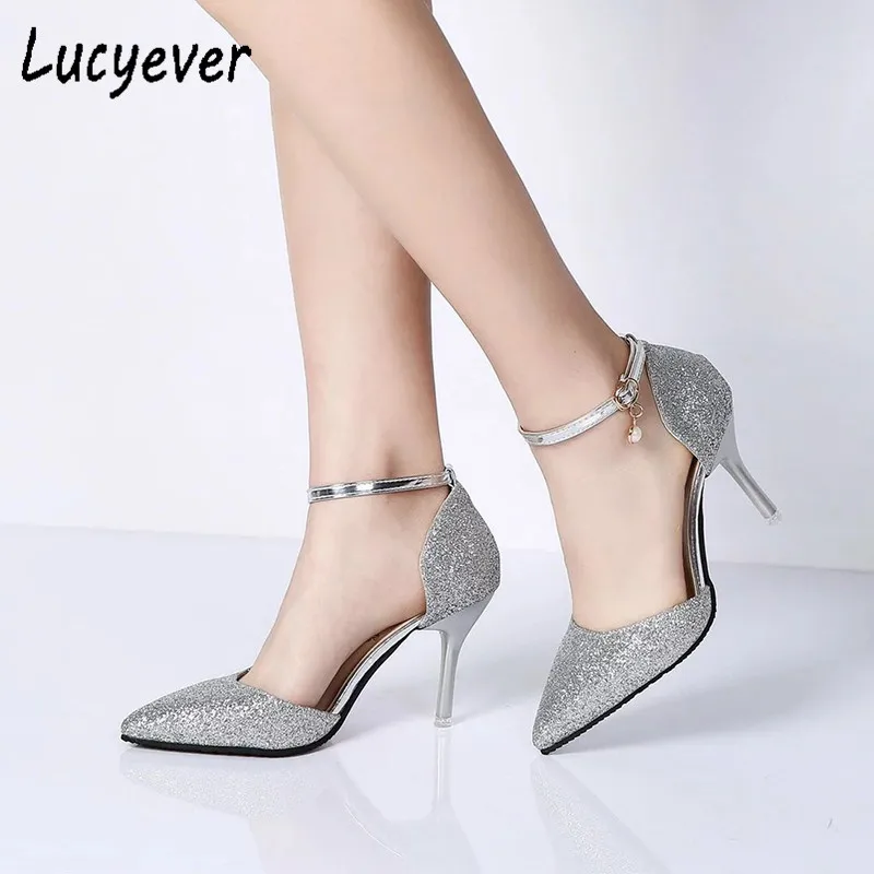 Aliexpress.com : Buy Lucyever Fashion Buckle Crystals Bling Pumps Women ...