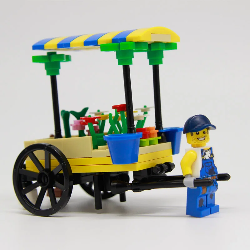 

City Street View Plant Building Blocks Set Accessories Bricks Children Vehicle Model Toys Assemble