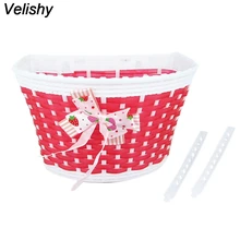 1 шт. 4 цвета Детский велосипед Цикл Цветочные стабилизаторы покупок бант корзина для скутера руль сумка для девочек хозяйственная сумка