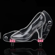 Nette absatz-schuh polycarbonat pc schokolade süßigkeiten formbündel 3d-form anweisungen fondant-kuchenform für diy home backen