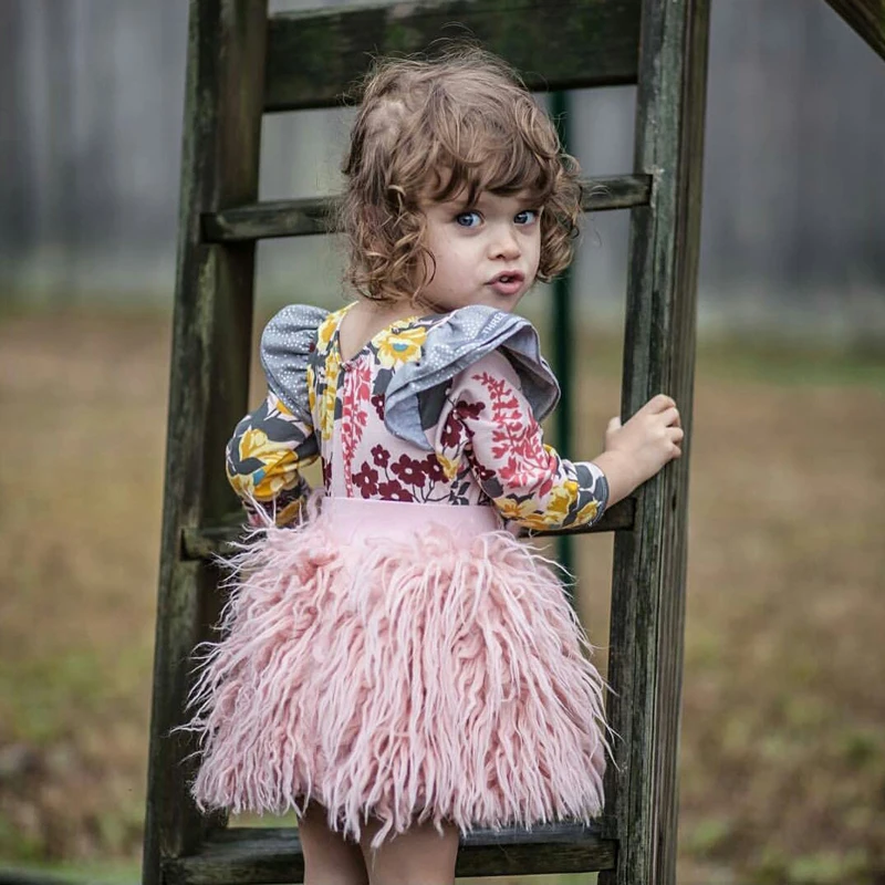 EABoutique/зимняя детская юбка; модная юбка для девочек из искусственного меха в рок-стиле; Теплая Повседневная юбка из приятной ткани; пышная юбка-бутон для девочек