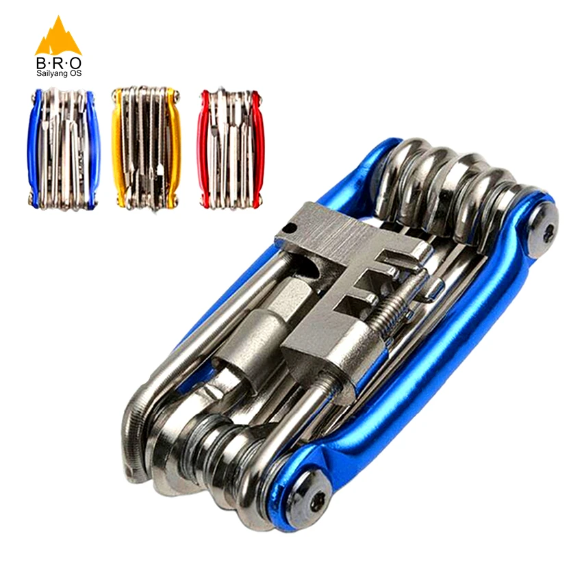 

High Quality 11 In 1 Mini Repair Pocket Folding Tool Bicycle Moutain Road Bike Tool Set Cycling Multi Repair Tools Kit Wrench