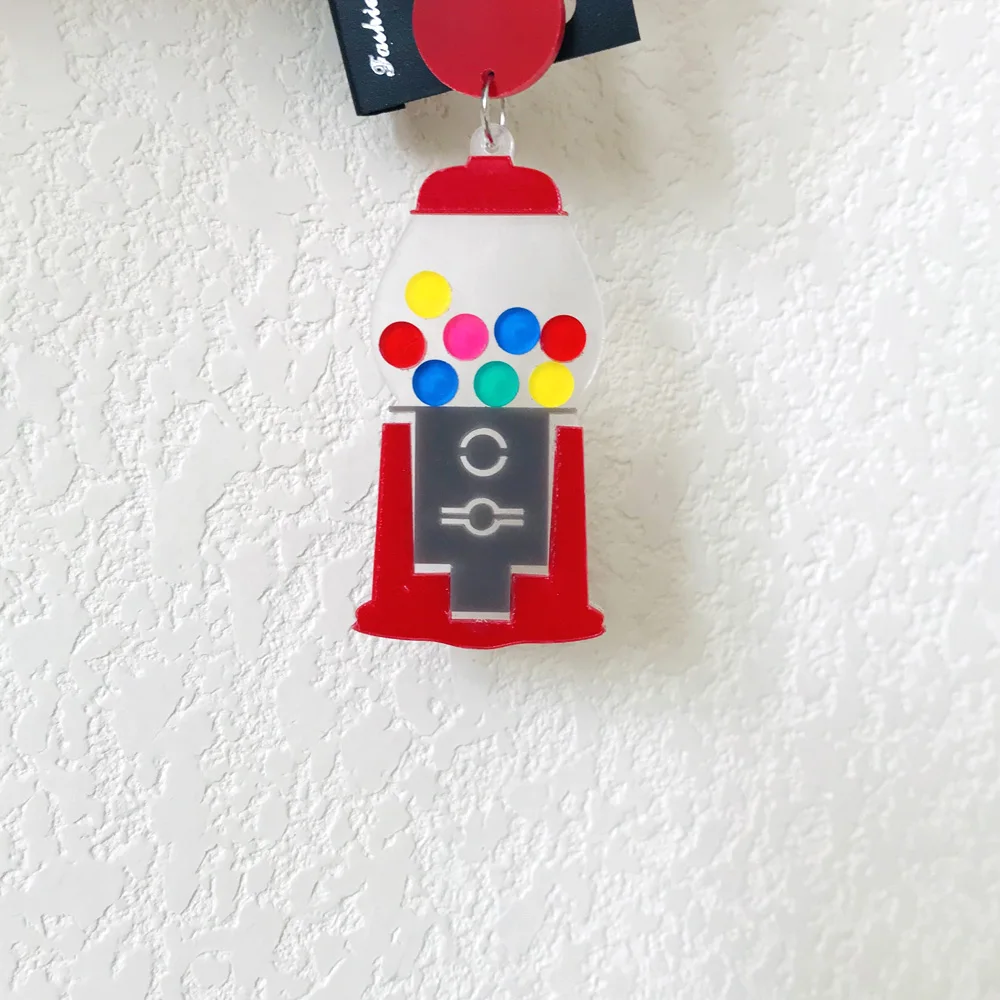 Новые креативные забавные Разноцветные серьги-капельки Gashapon с длинной кисточкой для женщин и девушек, крутые дизайнерские висячие серьги