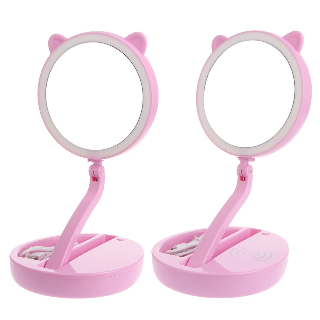 

Adjustable Illuminated Makeup Mirror With LED Light Double Sided Cosmetic Mirror