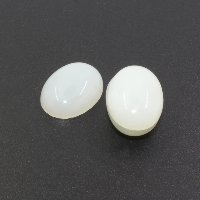 10mm*14mm Natural Chinese white jade loose gemstone for jewelry shop real nephrite stone for silver jewelry