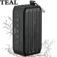 TEAL Waterproof IPX4 Portable Wireless Bluetooth 4.0 Subwoofer Speaker with Self-timer Card Reader Outdoor Speaker