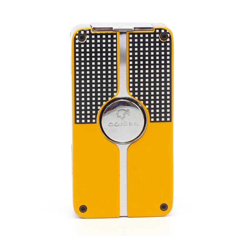 

COHIBA Torch Butane Gas Lighter Windproof Cigarette Cigar Lighter Metal Cigar Accessories with Cigar Punch