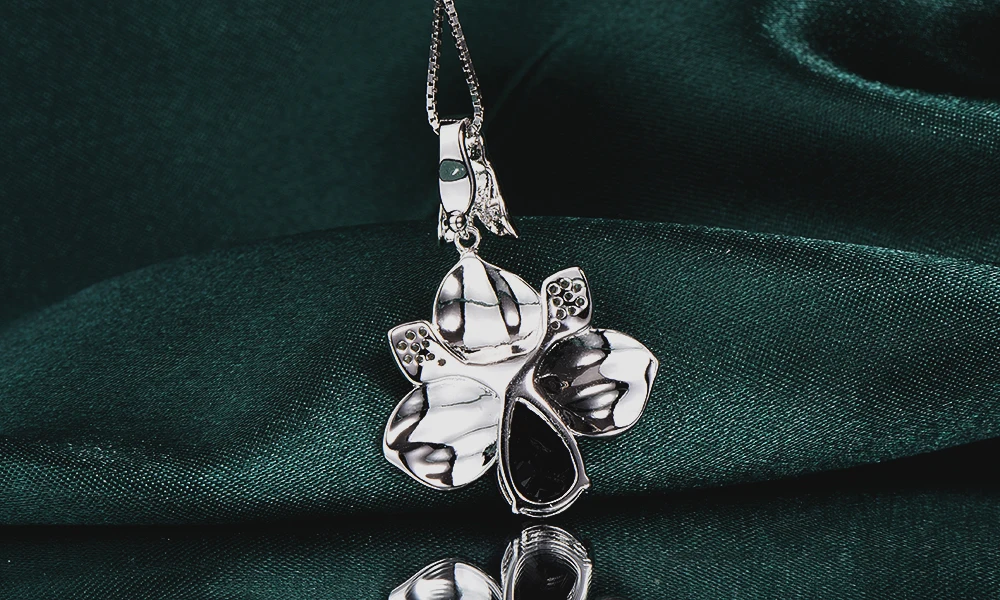 RainMarch Blue Flower Enamel Silver Pendants For Women Necklace 925 Sterling Silver Necklace Pendant Bohemian Wedding Jewelry (2)