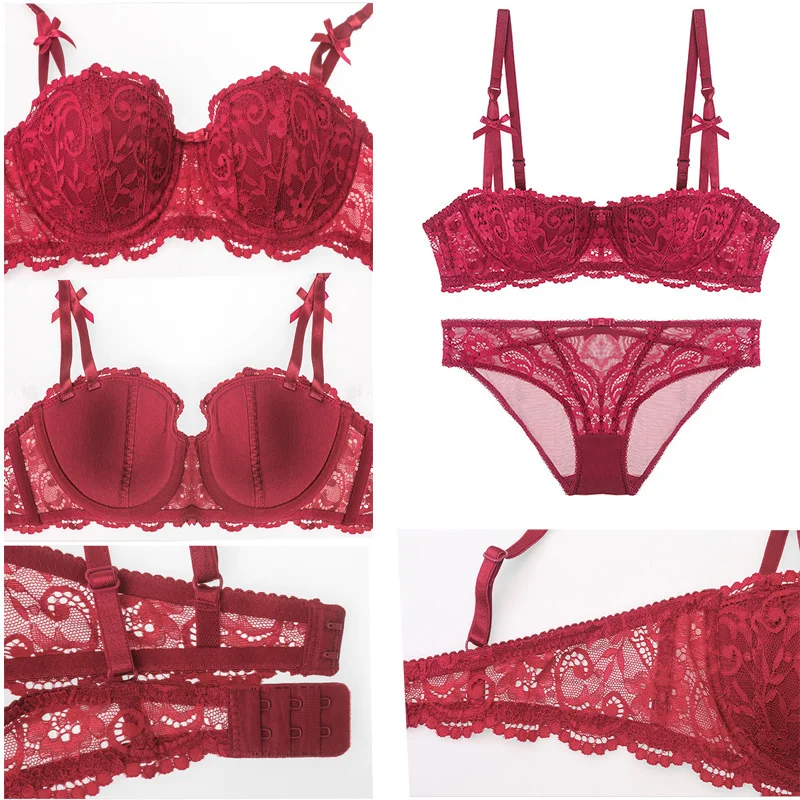Новый размер плюс половина чашки женский сексуальный кружевной бюстгальтер