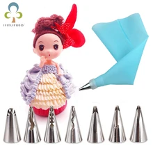 8 шт. из нержавеющей стали русские насадки наконечники для выпечки насадки+ силиконовый кондитерский мешок кукольная юбка платье свадебный торт украшения GYH