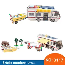 3117 отпуск Getaways Camper летний дом архитектора 3 в 1 Building Block Набор 2 мини куклы дети модель игрушечные лошадки 31052