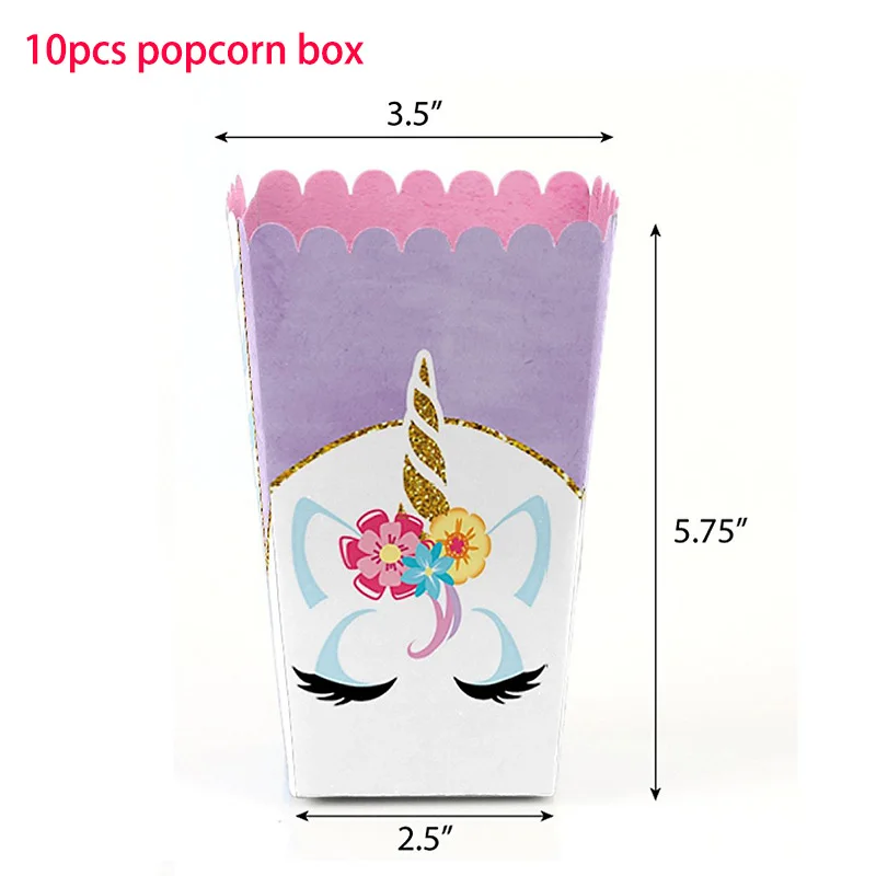 Вечерние спиральные висячие украшения с единорогом, украшения с единорогом для девочек, товары для вечеринки на первый день рождения - Цвет: 10pcs purple popcorn