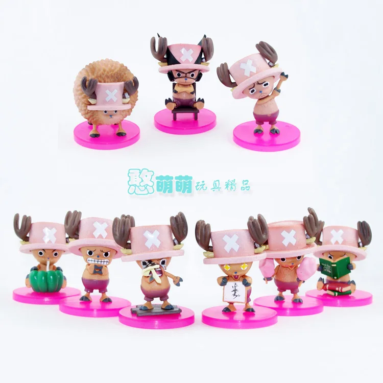 Free Shipping Japanese Anime Cartoon One Piece Tony Chopper PVC Action Figures Collectable Birthday Gifts 9pcs/set | Игрушки и хобби