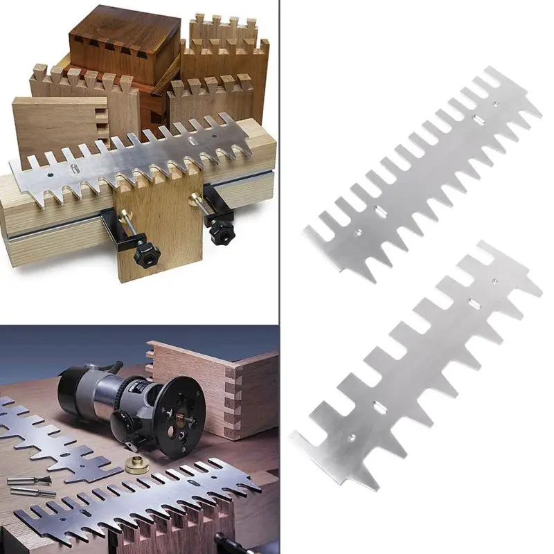 

2019 New Dovetail Template 1/4" Shank Straight Bit Guide Bushing Set 15" 16" Aluminum Alloy Drawers Accessories