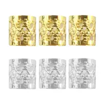 100 шт полый в форме сердца дреды металлические манжеты для волос плетеные бусины аксессуары для волос украшение для волос филигранная трубка