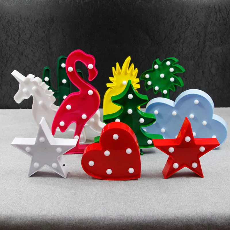 Flamingo-Led-Night-Light-Cartoon-Unicorn-Head-Pineaapple-Lantern-Christmas-Wedding-Decoration-Tropical-Party-supplies