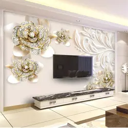 Beibehang papel де parede заказ обои 3d фото фрески алмаз тиснением цветок гостиная Настенные обои для спальни