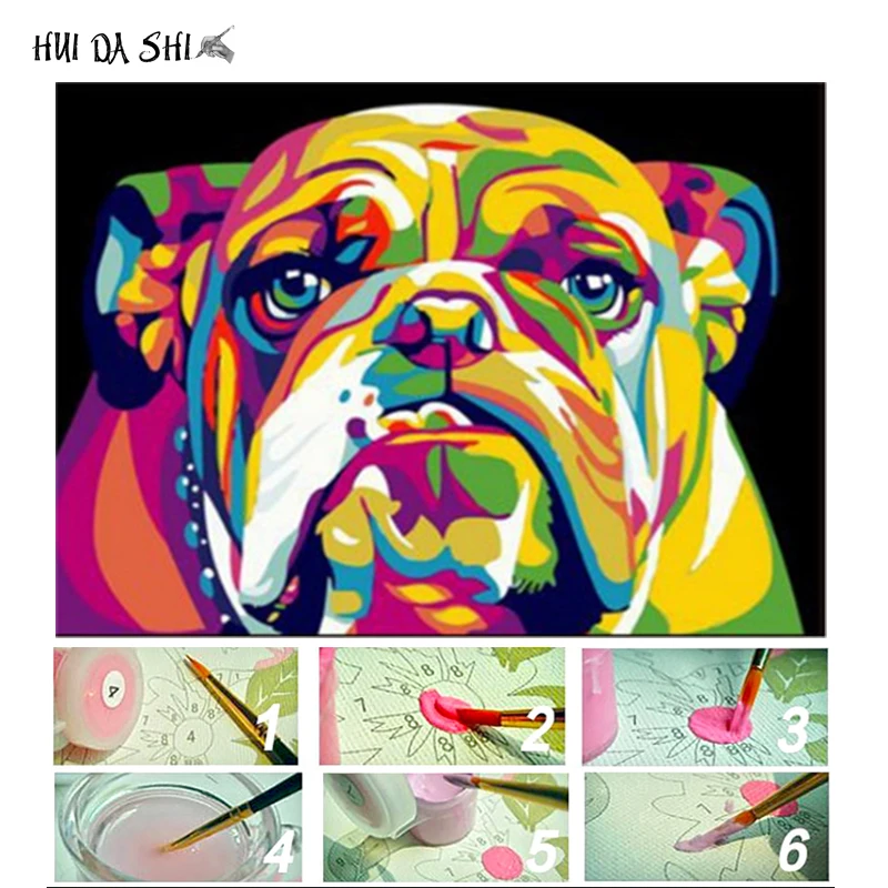 

Frameless Cartoon Animals Tiger Dog DIY Painting By Numbers Acrylic Paint On Canvas Kit Paint By Numbers For Home Decorative Art