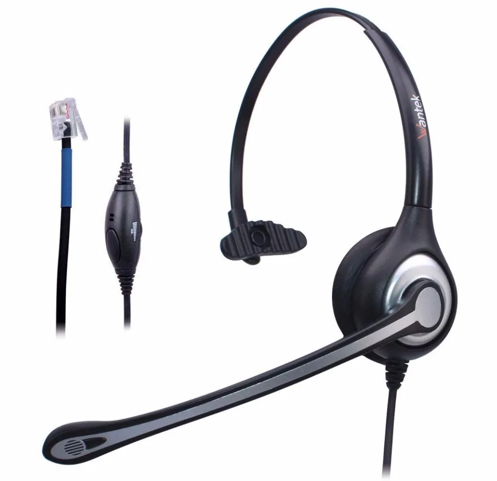 

Wantek Corded Telephone RJ9 Headset Monaural with Noise Canceling Microphone for Call Center Telephone Cisco 7942 7971 IP Phones