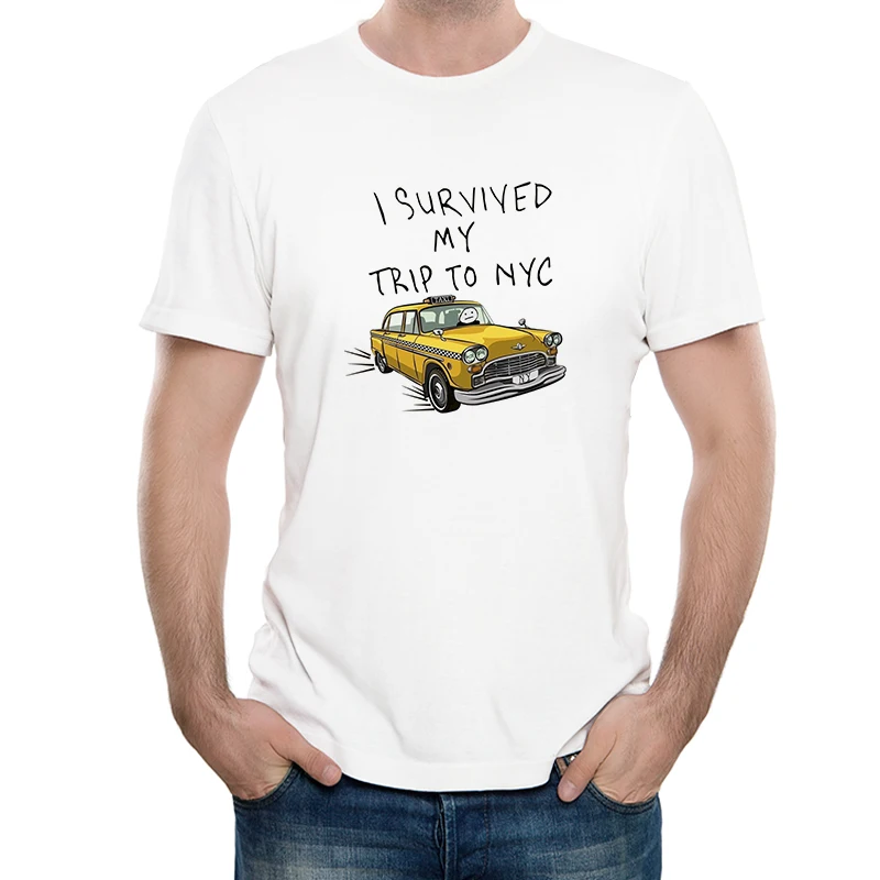 

Avengers 3 Spider-man T-Shirts Tom Holland Tees I Survived My Trip To NYC Cotton Casual Funny T-shirts