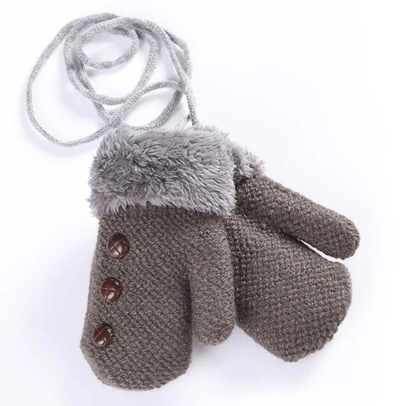 Новые детские перчатки варежки Luva митенки Детские зимнее, связанное из шерсти перчатки для маленьких девочек и мальчиков Теплый Mitaine Enfant Guantes - Цвет: DG