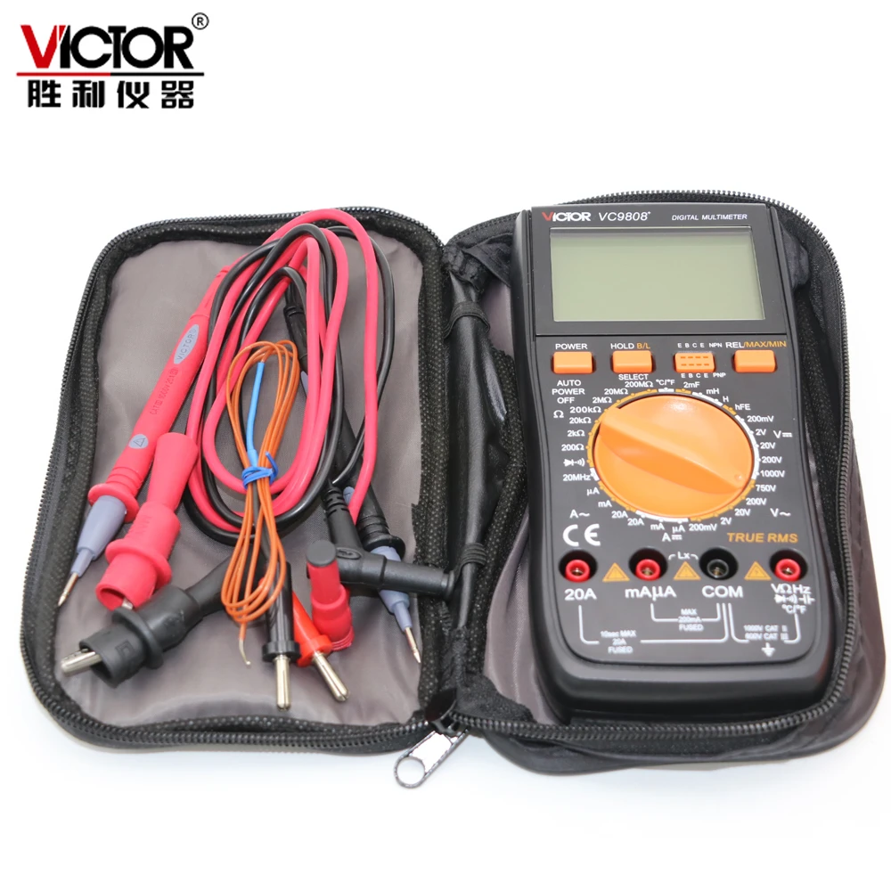 Victor Vc9808+ Digital 3 1/2 Multimeter Electrical Meter Ammeter 20a