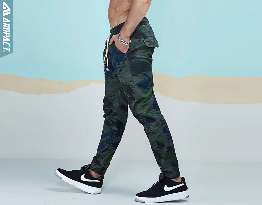 Aimpact 2018 Spring Men Casual Fashion Camo Jogger Pant Man Cotton Fitted Trace Twill Pant Male Straight Tapered Trousers AM5011 (4)