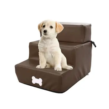 

Pet Dog Stairs Removable Dogs Bed Leather Pet Dog Stair Step Washable Detachable 3 Steps Stair Ladder Dog Toys Pet Supplies