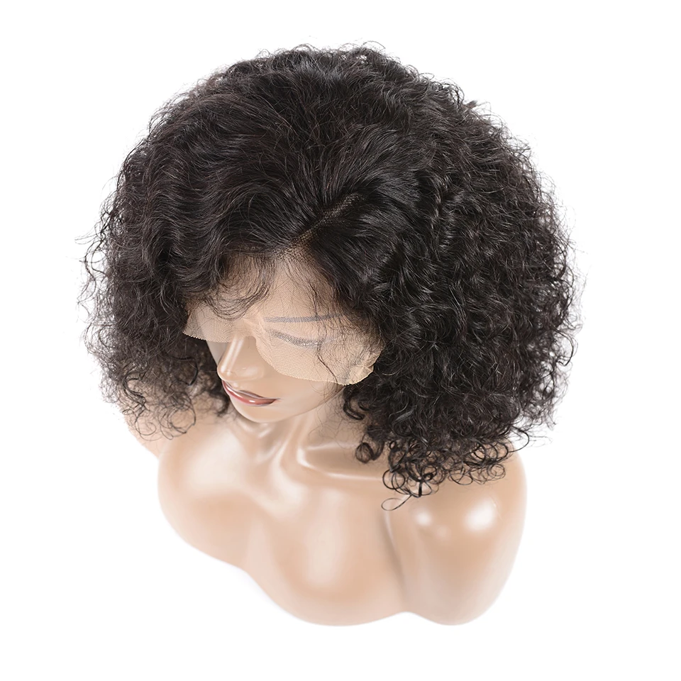 Satai короткий кудрявый боб парик фронта шнурка человеческих волос Парики для черных женщин кружевной шрифт парик перуанский Remy