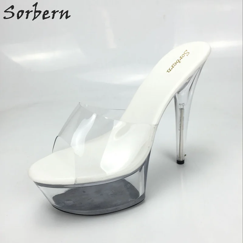Sorbern Sexy Transparent Clear High Heels Slippers Women Platform Shoes Ladies Outdoor Slides Super High Heels Open Toe Slipper цена Sorbern Sexy Transparent Clear High Heels Slippers Women Platform Shoes Ladies Outdoor Slides Super High Heels Open Toe Slipper цены онлайн