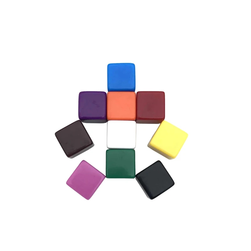 10Pcs/Lot 16mm Blank Dice High Quality Acrylic Square Corner Can Write Blank Dice Set Creative Children Teaching DIY Board Games