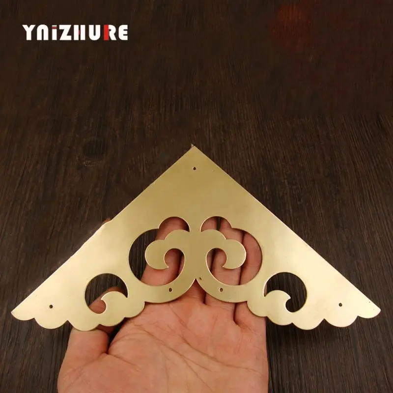 

4PCS 150mm Door Angle Antique Chinese Style Copper Corner Cabinet Door Box Copper Decorative Angle Flower Retro