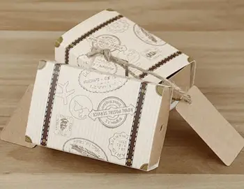 

Free Shipping 2000pcs Gift Boxes with Tags and Rope for Candy Treat Gift Wrap Box Party Favor SL334