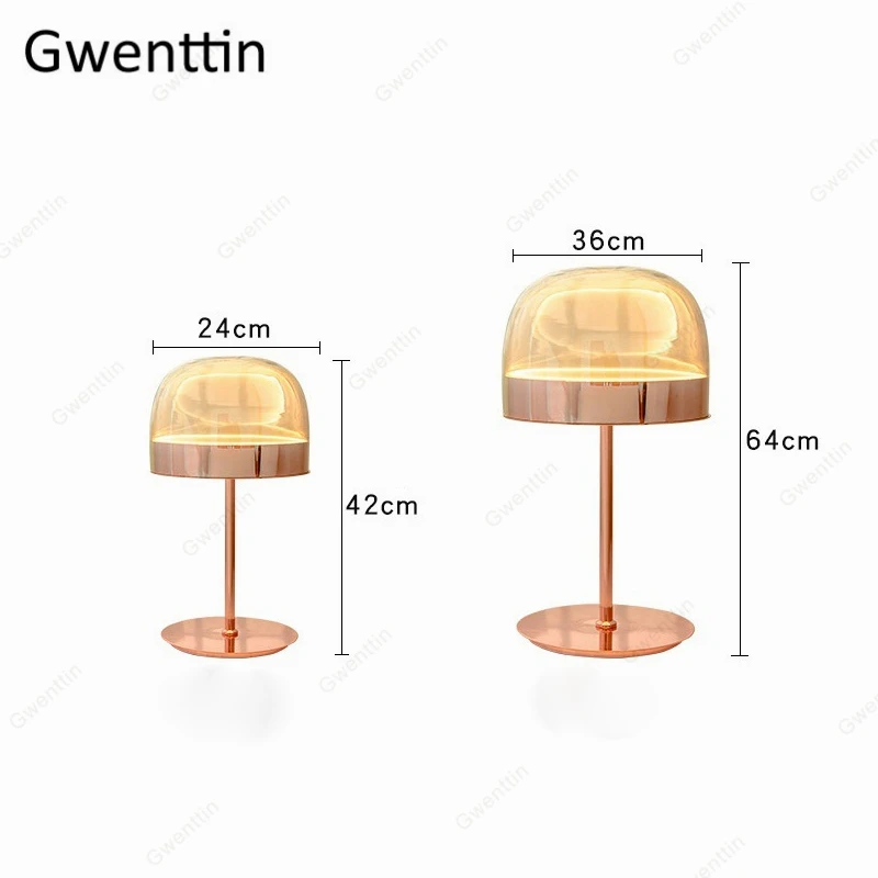 Lâmpada de Mesa Luz para Quarto Luxo Moderno Cogumelo Cama Lâmpada Cabeceira Led Luminárias Luminária Nordic Casa Deco pé 2 Lâmpada de mesa luxo moderno cogumelo pé