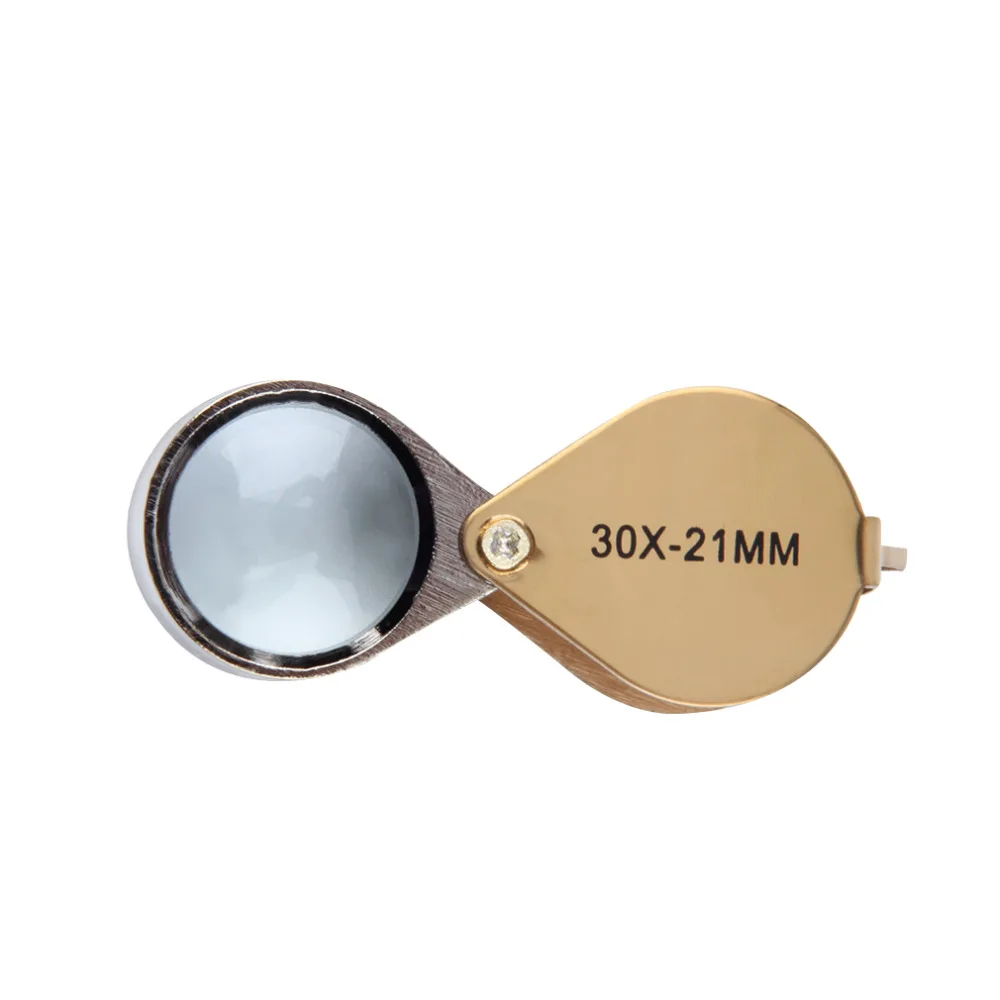 2017 Portable 30X Power 21mm Jewelers Magnifier Gold Eye Loupe Jewelry