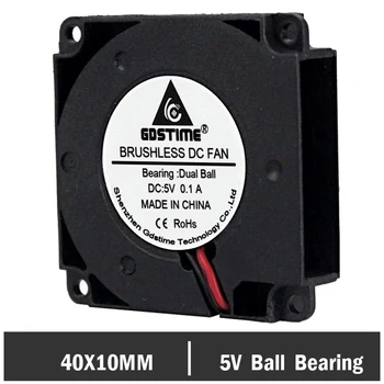 Best 100PCS Gdstime Dual Ball Bearing 5V 40mm Blower Cooling Fan 40mm X 10mm Turbo Blower Fan For 3D Printer Parts Accessories