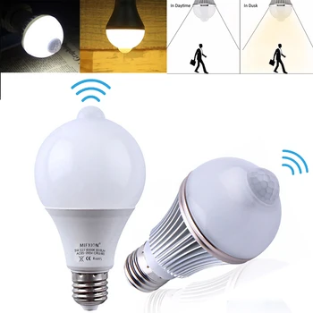 

LED PIR Motion Sensor Light Bulb+Light Control Motion Sensor Light E27 Led Bulb 2X5W 7W 9W Auto PIR Infrared Energy Saving Bulbs
