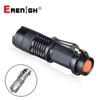 

Mini Q5 LED Flashlight Torch Portable Linterna LED AA or 14500 Battery Powered Zoomable Flashlight Focus High Low Strobe Modes