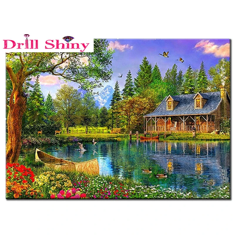 

The new DIY 5D Diamond mosaic Landscapes Garden Painting Cross Stitch Kits Diamonds Embroidery Home Decoration The scenery