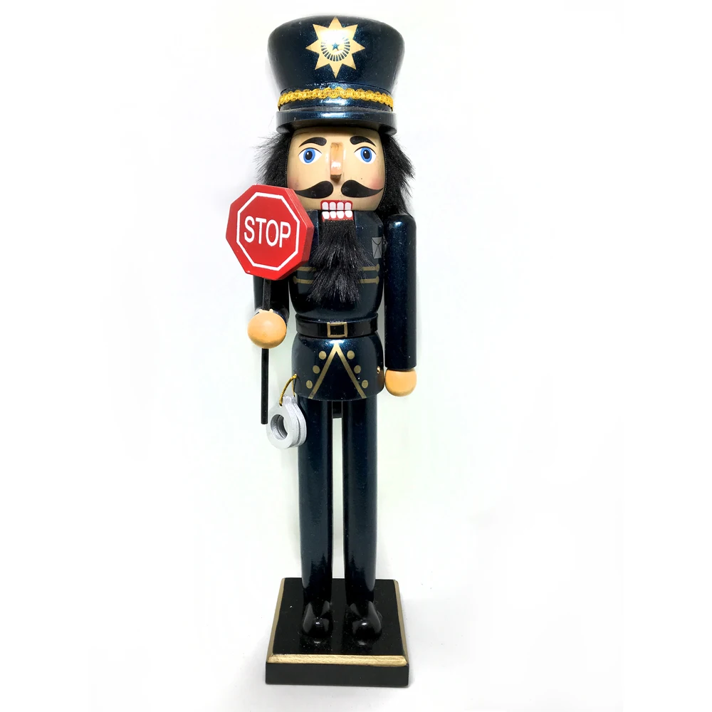 

38cm traffic police nutcracker, delicate nutcracker puppet children Christmas toys gifts and toys, mouth can be active puppets