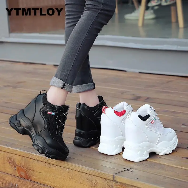 Женские высокие кроссовки на платформе Basket Femme Chaussures Femmes белые лидер продаж