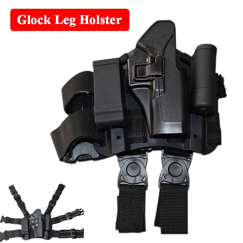 Military Combat Pistol Tactical Leg Holster Glock 17 19 22 23 31 32