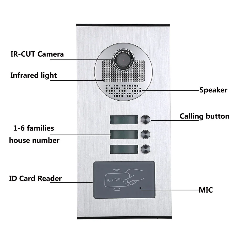 9 дюймов проводной Wifi 3 квартиры видео домофон системы RFID IR-CUT HD 1000TVL камера дверной звонок камера с 3 дисплеем