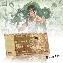 Удивительная Золотая фольга банкнота Брюс Ли 100 память банкноты необычные красочные поддельные деньги