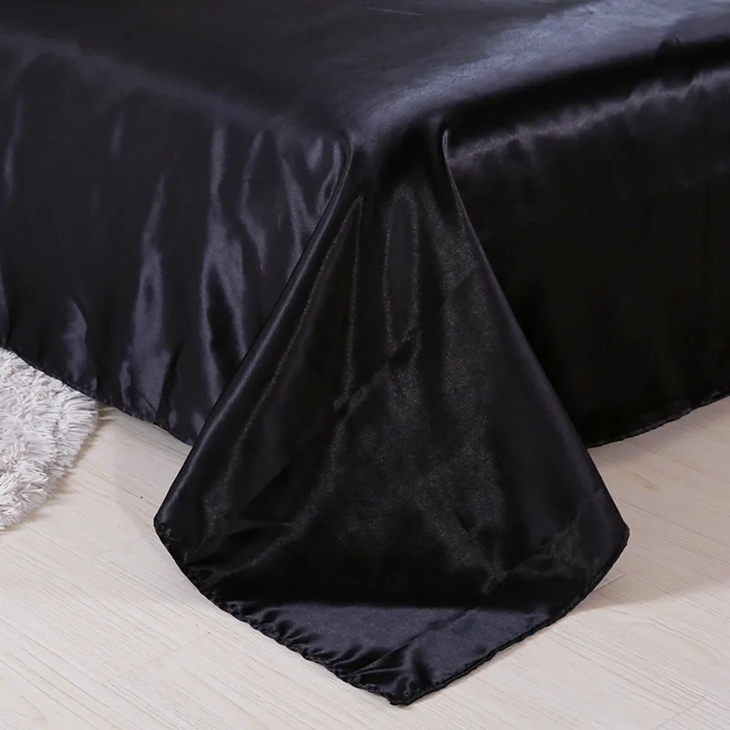 Комплект постельного белья сплошной цвет сатин шелк Роскошное Одеяло простынь, наволочки для подушек, один одеяло twin King Размеры постельный комплект 2 шт./комплект из 3 предметов, 4 предмета в комплекте