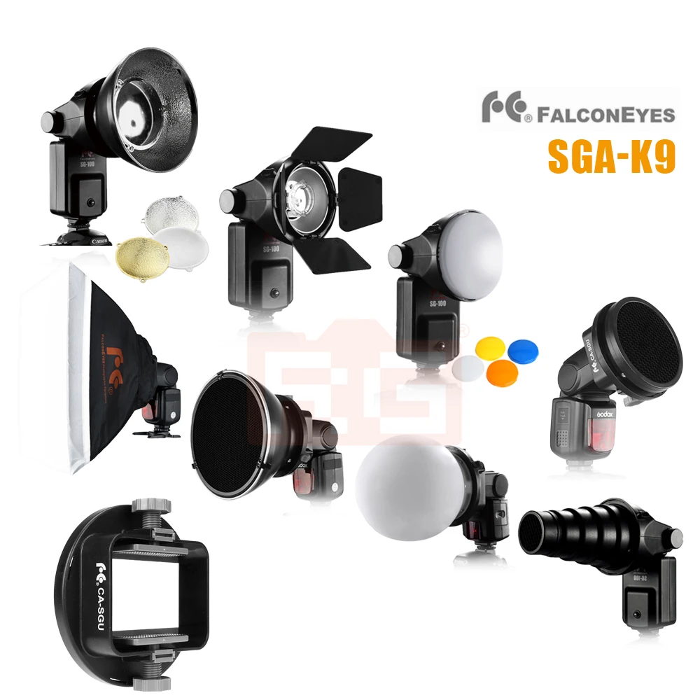 FALCON EYES Softbox Рассеиватель адаптер Аксессуары Kit для K9/K-9 Универсальное крепление CA-SGU Speedlite для SGA-K9 для Canon Nikon
