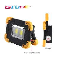 GIJOE светодиодный рабочий светильник, перезаряжаемый внешний аккумулятор, зарядка через usb, 2*18650 батареи/3* AA батареи, водонепроницаемый, 3000лм индикатор питания