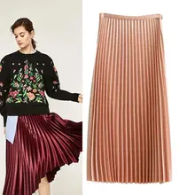 Юбка женская элегантная повседневная плиссированная юбка с высокой талией Асимметричная юбка Свободная тонкая юбка