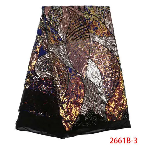 Последняя африканская кружевная ткань французская пряжа кружева высокого качества нигерийские кружева с блестками ткани для женщин платья KS2661B-1 - Цвет: Picture 3