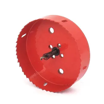 

NFLC-6mm Drill Bit 130mm Cutting Diameter Hole Saw Red for Drilling Wood